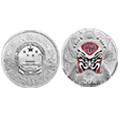 2012年 京剧脸谱三组彩色圆形银质纪念币（5盎司）