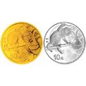 2016猴年圆形本色金银纪念币