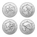 1980年 第13届冬奥会30克圆形银质纪念币套装（4枚）