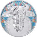 2021中国辛丑（牛）年150克圆形银质彩色纪念币