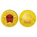 2012年 京剧脸谱三组彩色圆形金质纪念币（5盎司）